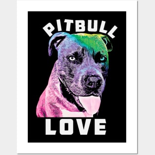 Blue Nose Pitbull Love Pop Art Style Cool Pit Posters and Art